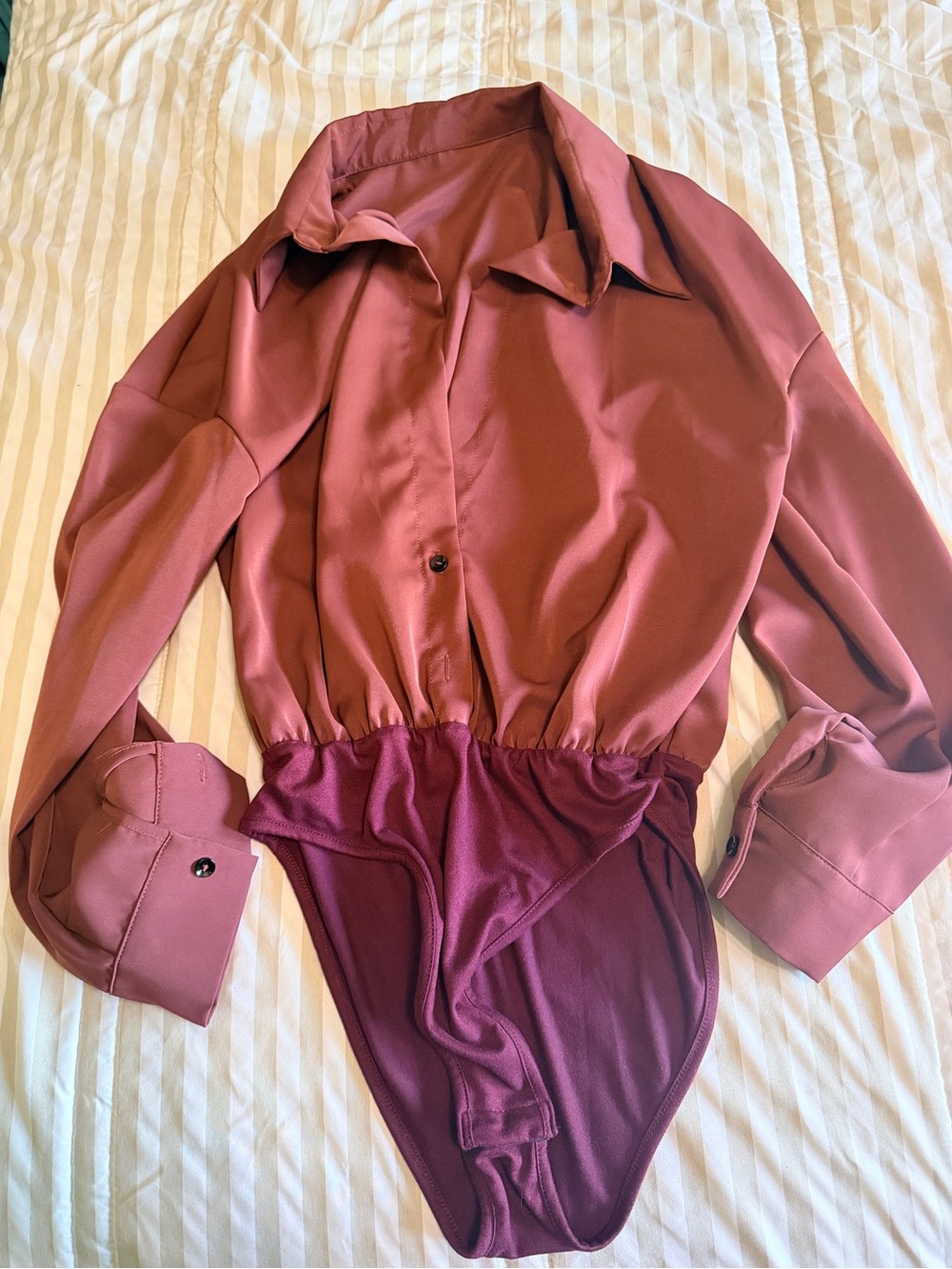 Women's Long Sleeve Bodysuit in Brown
